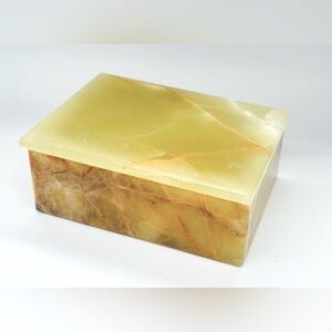 Onyx Marble Small Jewelry Trinket Box Alabaster Green